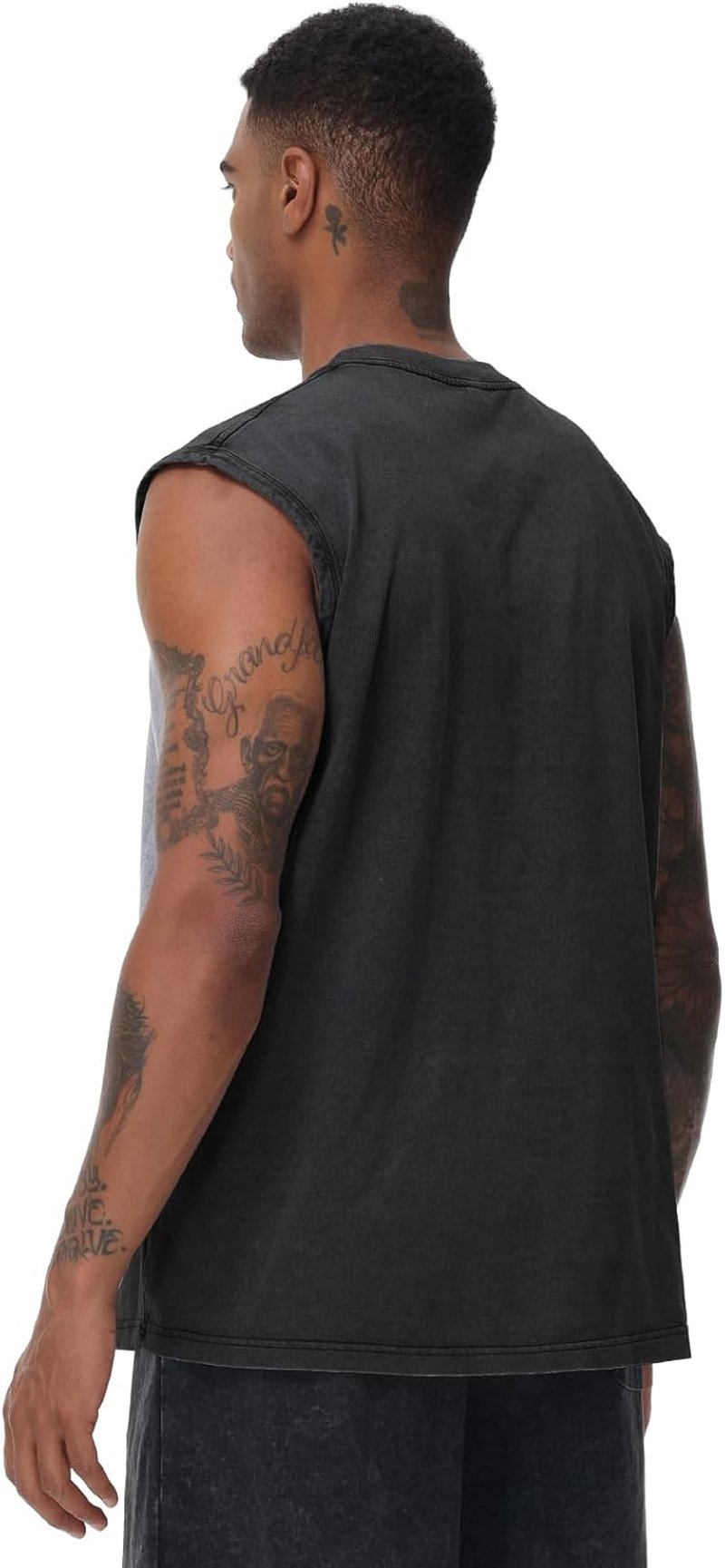 Men's Sleeveless Workout Tank Top - Acid Wash Muscle Tee for Gym & Running | Loose Fit