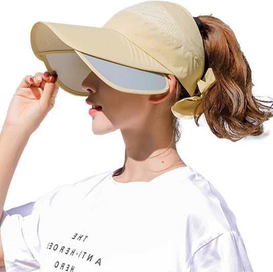 Peicees Wide Brim Visor Hat - Women's Sun Protection Cap for Golf, Beach & Outdoor Activities