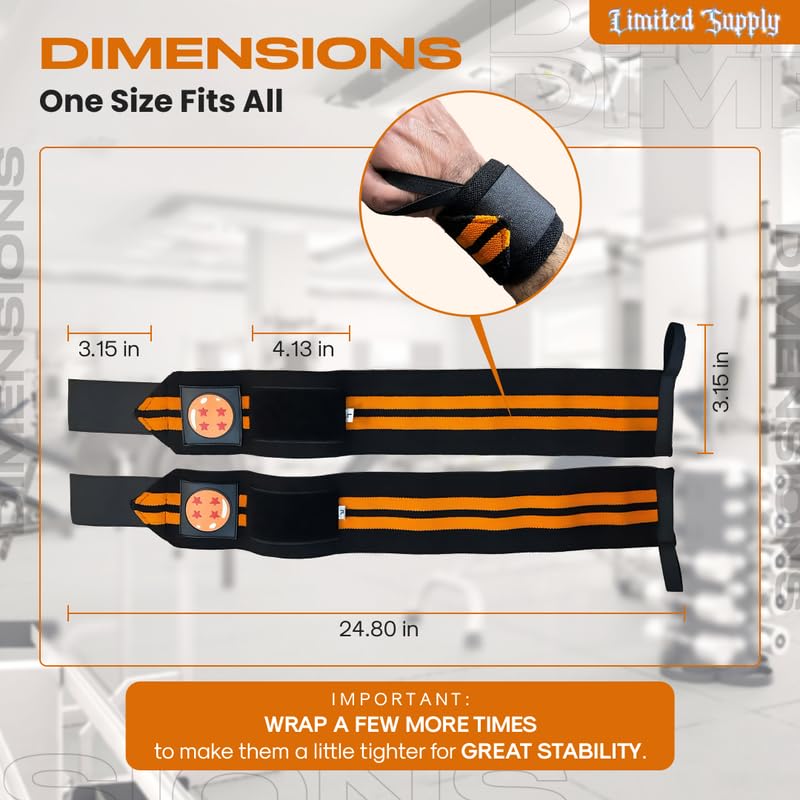 Queen Supply Products Anime Wrist Wraps Lifting Straps 24" for Men and Women - 1 Pair Each, Gym Accessories Support Weightlifting, Exercise Training, and Improve Workout