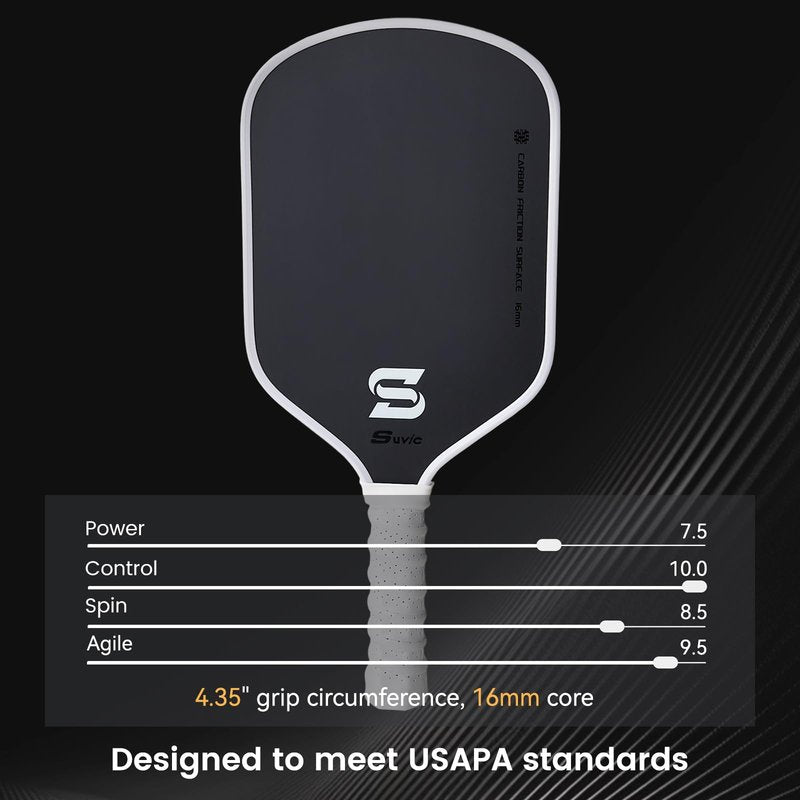 Pickleball Paddles,Pickleball Paddle Compliant USAPA&UPA-A,Carbon Fiber Pickleball Paddle,hermal Pressed Pro Spin & Control, 16mm Honeycomb Core for Tournament-Level Consistency
