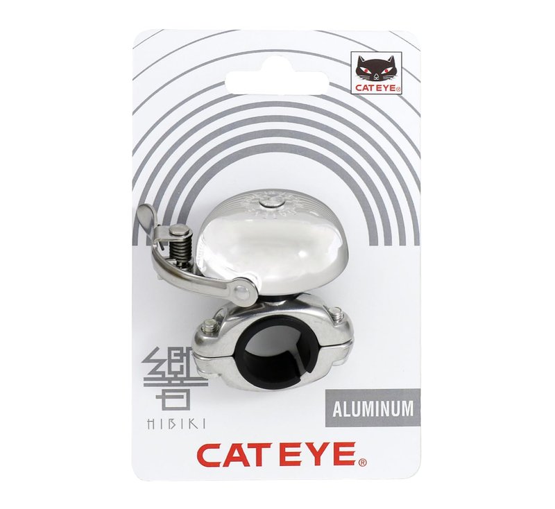 CATEYE OH-2300A Hibiki Bell – Classic Style Brass Bike Bell with Aluminum Bolt-on Design, Fits 22.2 mm or 25.4 mm Handlebars, Road, Hybrid, Touring Style Bicycles (Polished Silver)