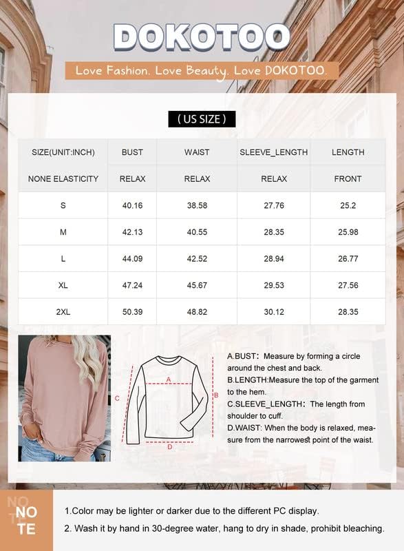 Dokotoo Womens Sweatshirt Trendy Ladies Winter Loose Fit Comfy Crewneck Ribbed Long Sleeve Tops Casual Plain Tops Blouses Fashion Shirts Thin Pullover Sweatshirts for Women Fall Outfit Wine Medium