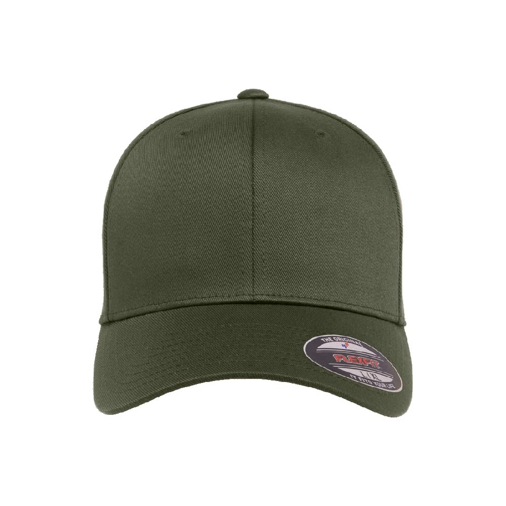 The Hat Pros Original Flexfit Wooly Cotton Twill Cap - Large-X-Large - Olive