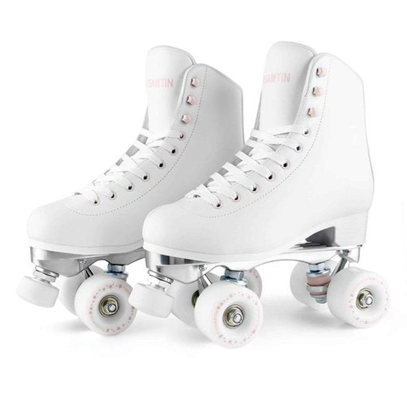 Tuosamtin Roller Skates for Women Girls with Height Adjustable Rubber Stoppers Cute Retro Quad Roller Skates for Outdoor and Indoor