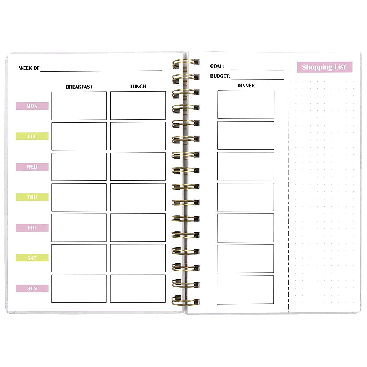 Food and Fitness Journal Meal Journal Diary Workout Wellness Log Notebook Planner Weight Loss Diet Meal Exercise Training Health Tracker 6.1" x 8.5" Hard Cover