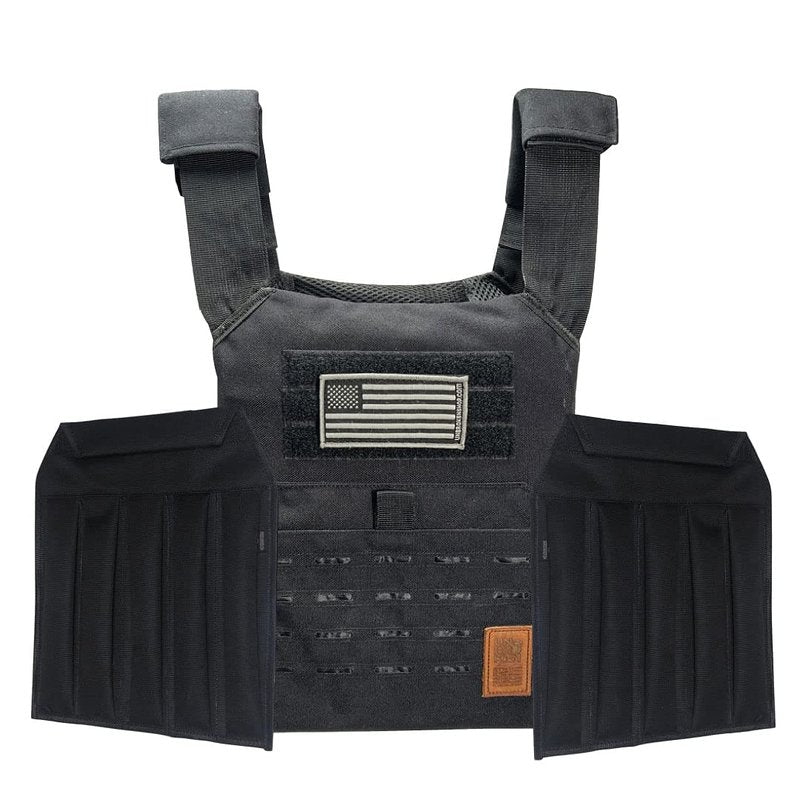 UBK MADE SPEED VEST Weighted Vest Woman, Heavy-duty fabrics optimized for running and workouts 15lb sand plates (Black)