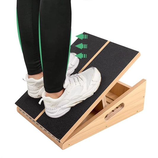 CIKEA Wooden Slant Board/Calf Incline Board - Calf Stretcher with Anti-Slip Surface, Foldable and Portable Calf Stretch Wedge Board for Plantar Fasciitis Exercise