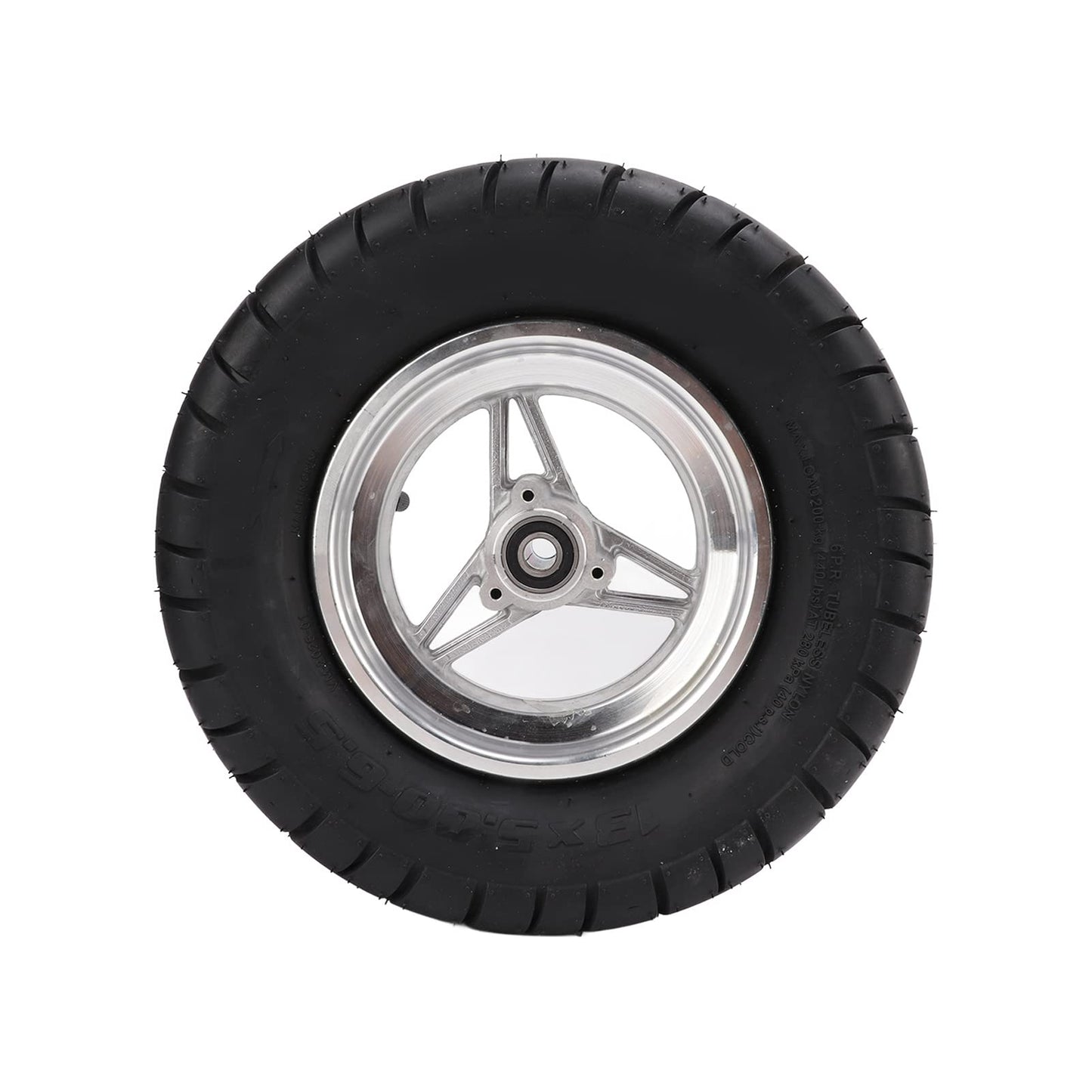 13X5.00‑6.5 Rubber Tubeless Tire with Stainless Steel Hub, Thicken Electric Scooter Vacuum Tyre Accessory