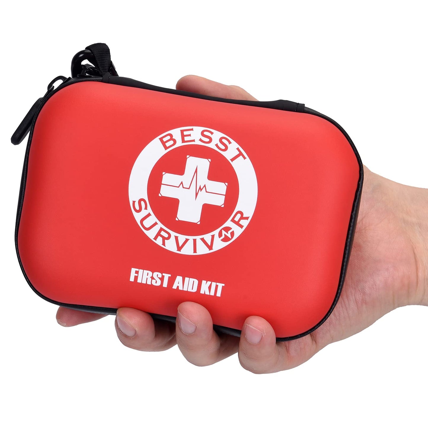 Portable First Aid Kit -Small First Aid Kit, Compact Medical Kits with Compartments EVA Case for Camping, Hiking, Car, Home,Sports - Emergency & Medical Supplies Red