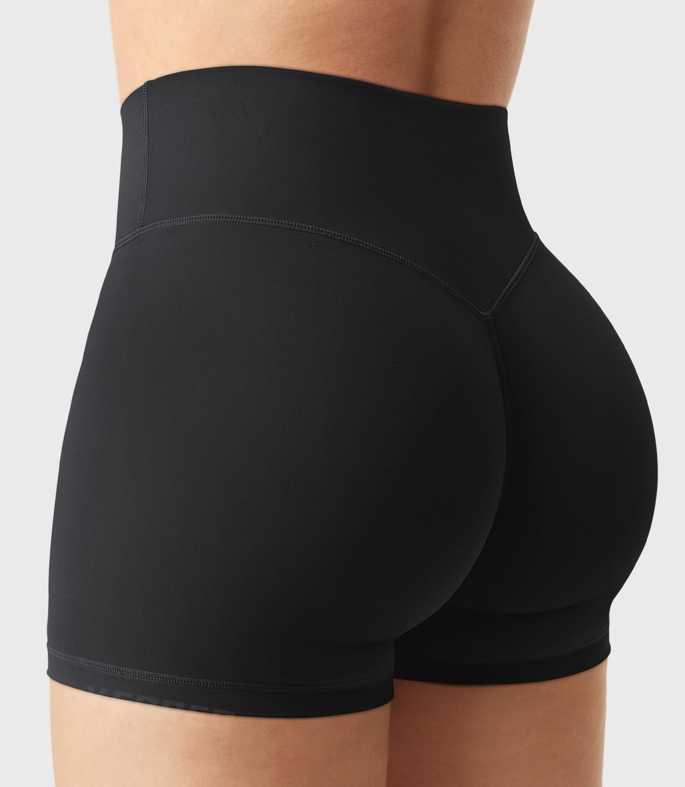 YEOREO LuxFlow Women's Biker Shorts 2.5" No Front Seam Workout Shorts Black