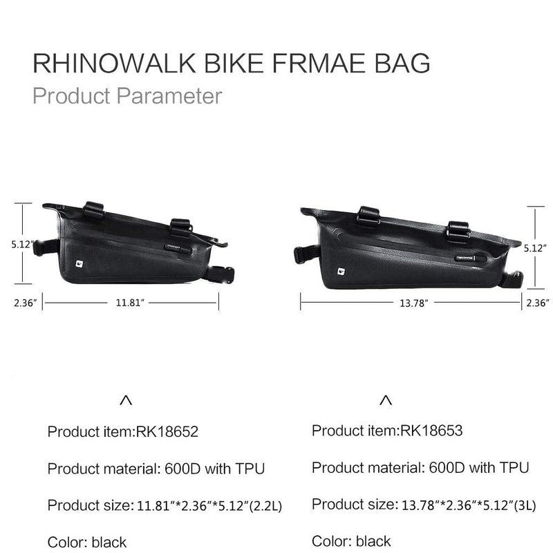 Rhinowalk Professional Cycling Accessories - Waterproof Triangle Bag for Bike Frame, Under Tube, Small