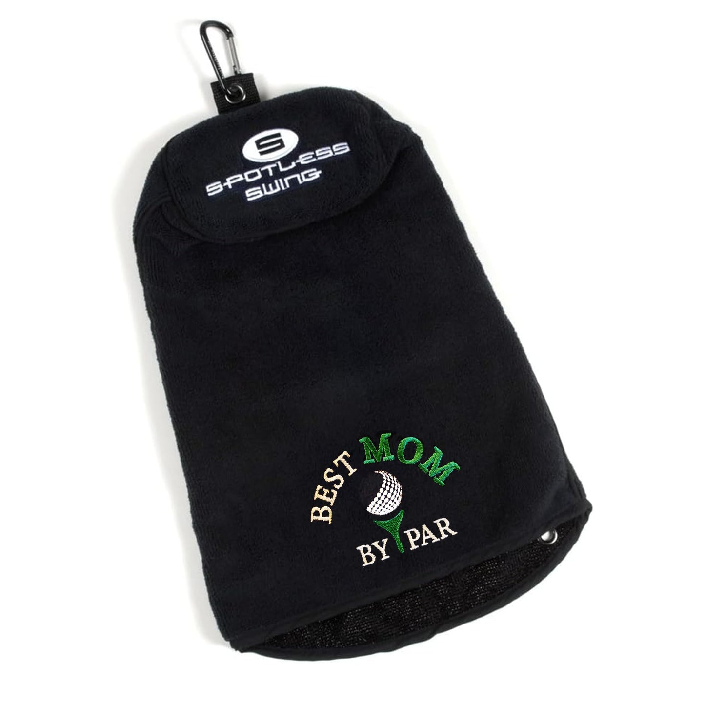 Spotless Swing Golf Towel | Microfiber Golf Club Cleaner Towel with Clip | 3-in-1 Design for Ultimate Convenience | Premium Multi-Use Accessories for Men and Women, Best Dad by Par