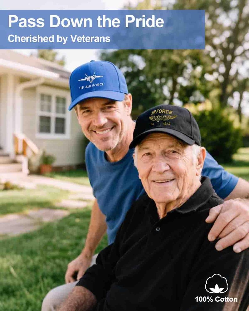 Air Force Hat for Men US Air Force Army Veterns Military Hat for Men 100% Cotton Adjustable Caps Perfect Veteran Gifts for Husband Father Grandpa,Air Force Veteran Active/Retired Members