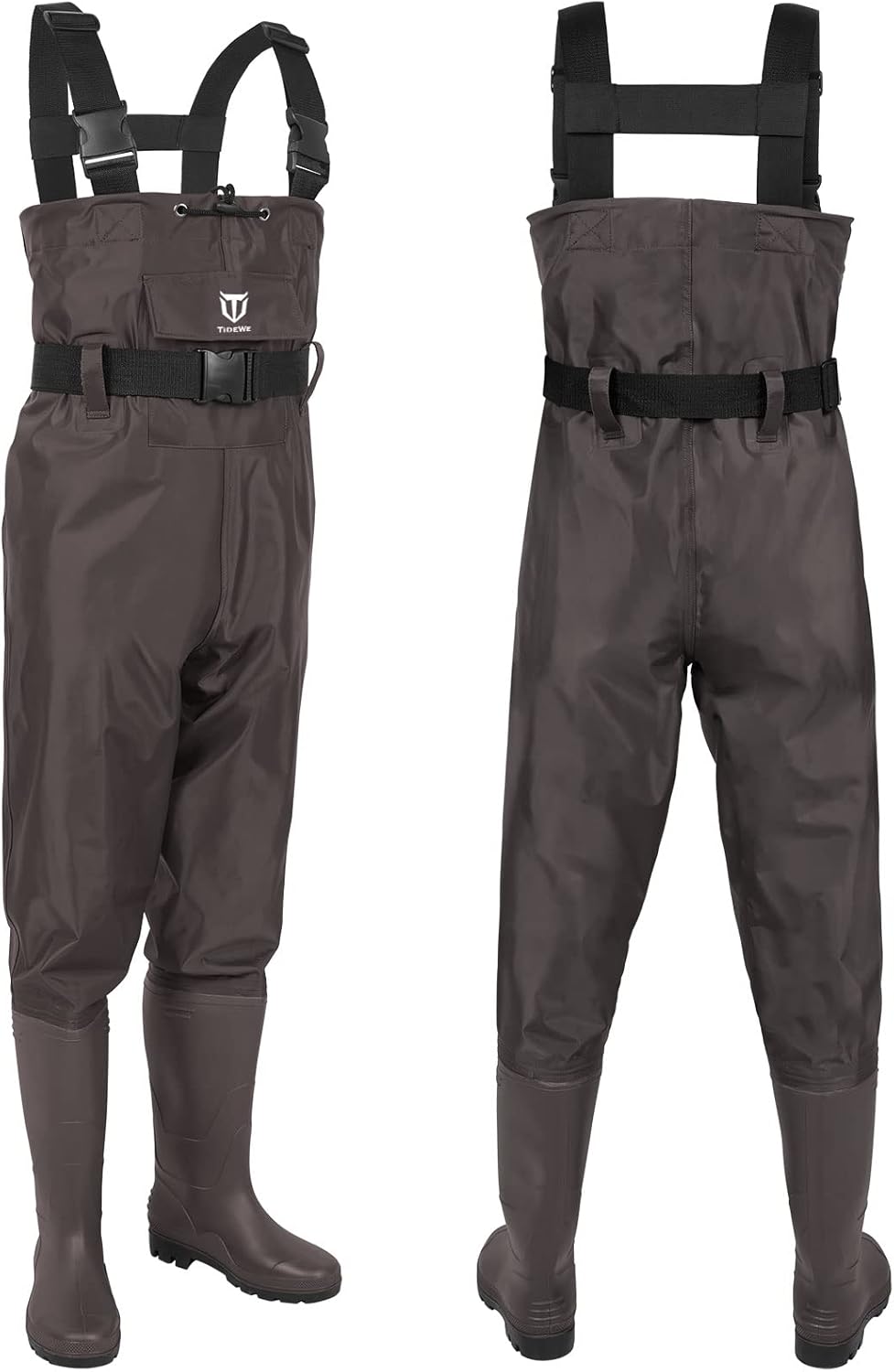TIDEWE Bootfoot Chest Waders - Waterproof Fishing & Hunting Gear for Men & Women | Green/Brown