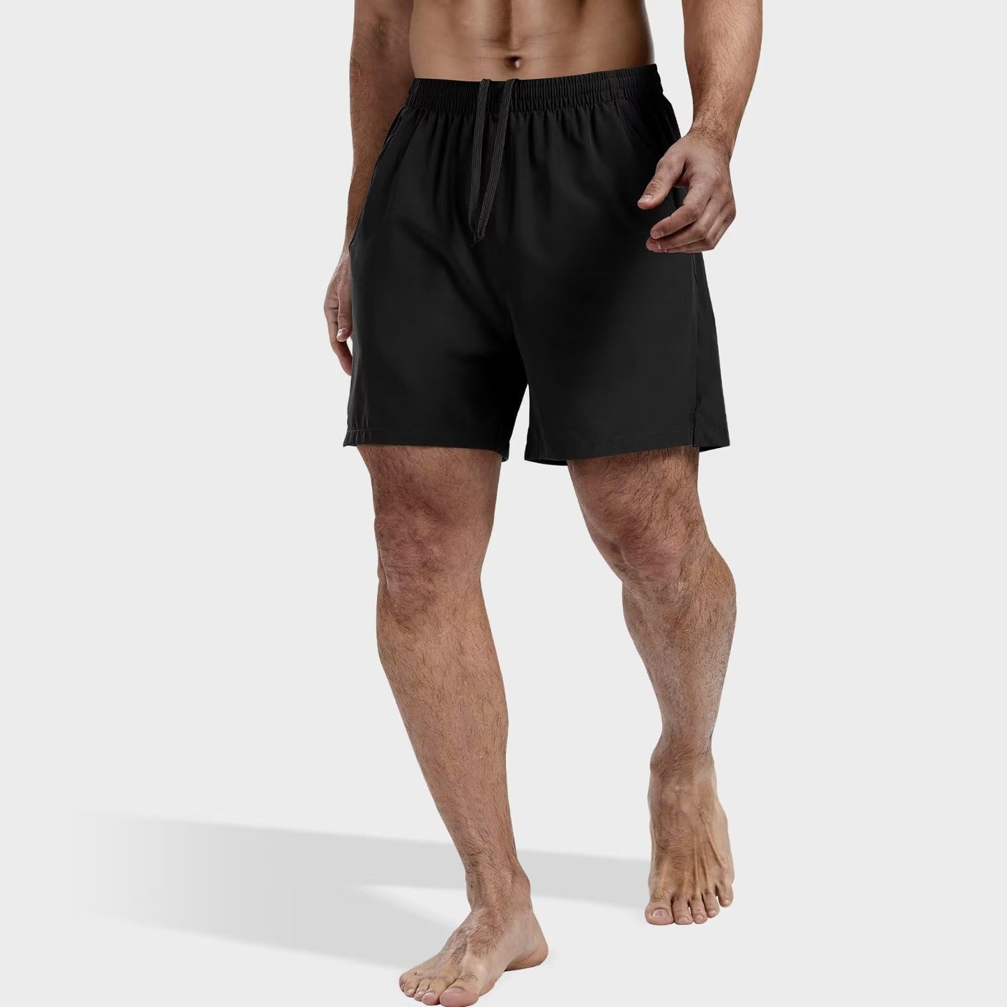 FIONECA 3 Pack Men's Athletic Running Shorts 5 Inch,Quick Dry Gym Workout Shorts with Zip Pockets