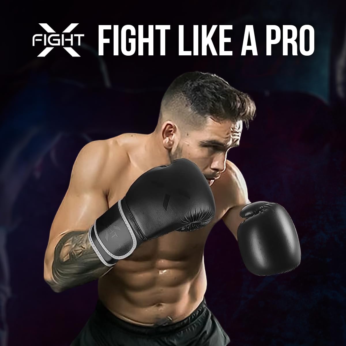 FightX Professional Boxing Gloves Men Women – Pro Training Sparring Gloves, Heavy Bag, MMA Kickboxing Muay Thai Gloves – Hook & Loop with Wrist Support – 12 Oz Guantes de Boxeo (6 8 10 14 16 Oz)(FB)