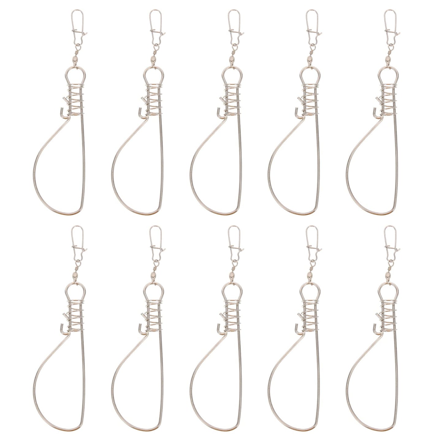 BESPORTBLE 10Pcs Fishing Stringer: Fish Lock Knot, Stainless Steel Fish Stringer Clip, Heavy Duty Wire Rope Lock Cable for Outdoor Fishing