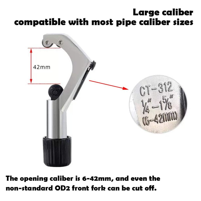 Farbetter Bicycle Tube Cutter, Mountain Bike Front Tube Cutting Tool, Bike Front Head Fork Handlebar Tube, Seat Post Cutter, 6-42mm/ 4-30mm Open Caliber with a Spare Blade (Silver)