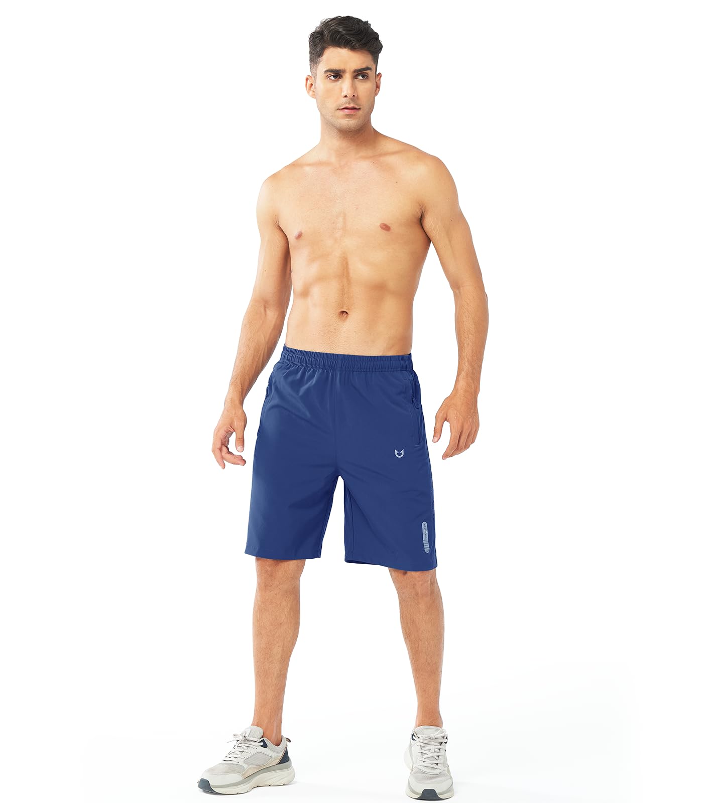 NORTHYARD Men's Athletic Running Shorts Gym Workout 7"/9"/5" Quick Dry Lightweight Sports Basketball Tennis 3 Zipper Pockets ROYALBLUE-9inch L