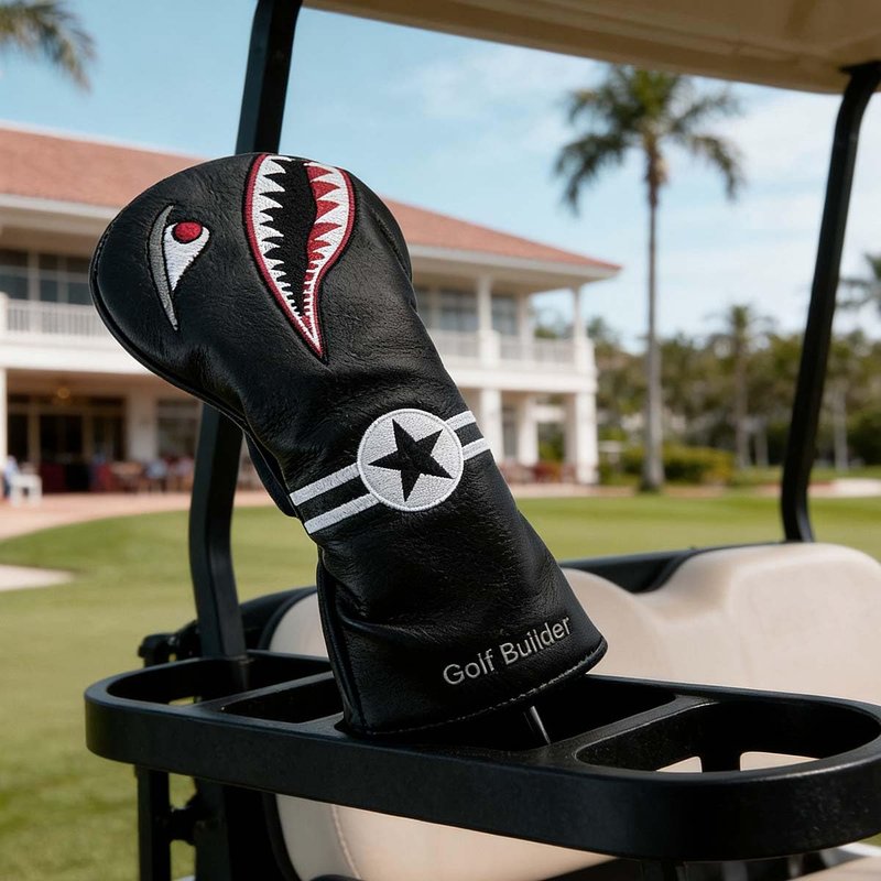 GOOACTION Shark Golf Driver Head Cover, Creative Cartoon Animal Pattern Synthetic Leather Protector | Universal Fit for 460cc Driver & On-Course Defense