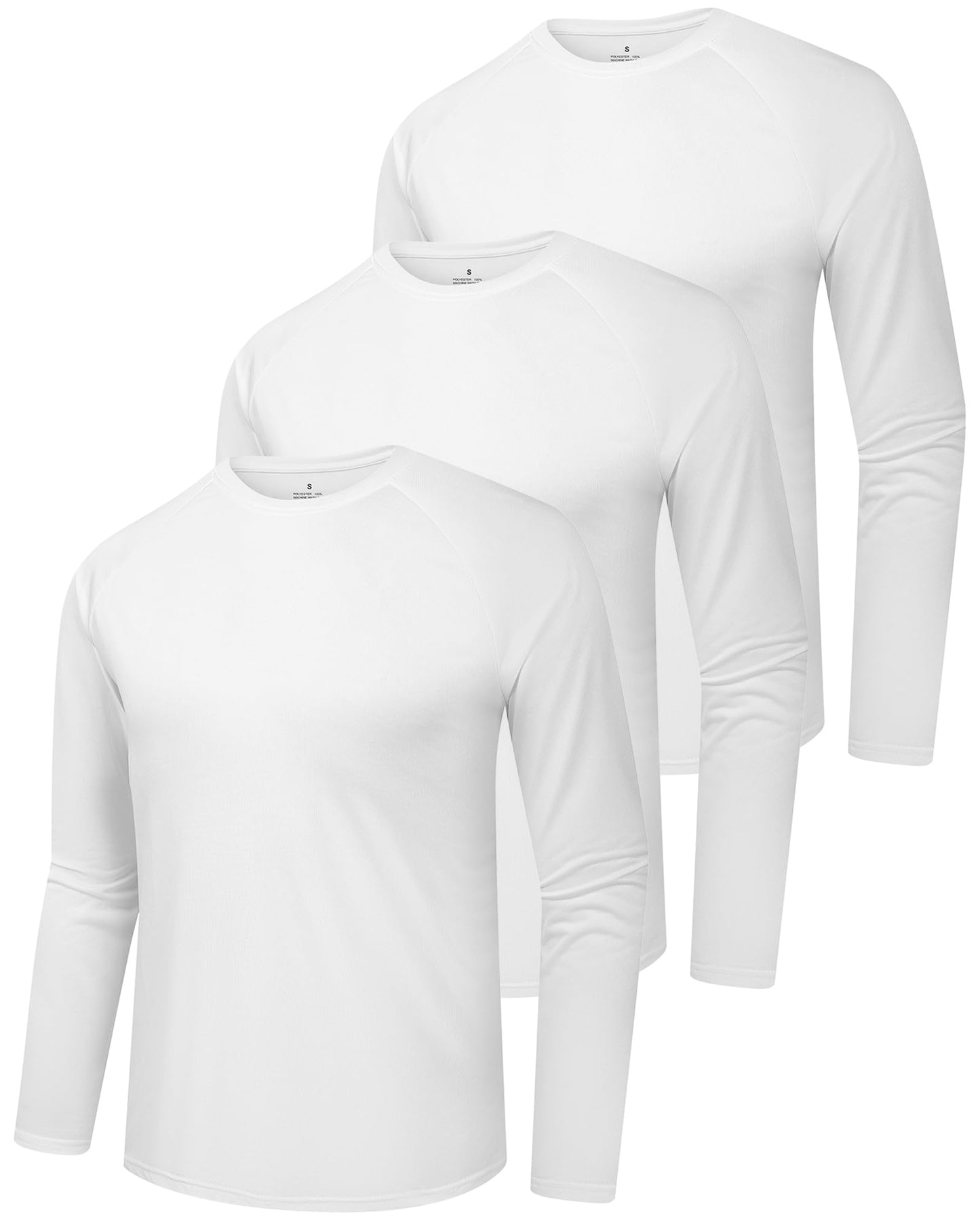 clothin 3 Pack Long Sleeve Shirts for Men/Mens Workout T-Shirts Moisture Wicking Lightweight