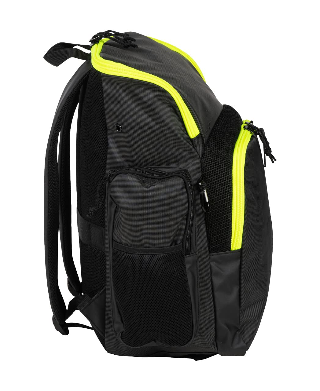 ARENA Spiky III Backpack 35 Unisex Travel Sports Gym Backpack for Men and Women, Training Gear Equipment Bag for Swimmers, 35 Liters, Dark Smoke/Neon Yellow