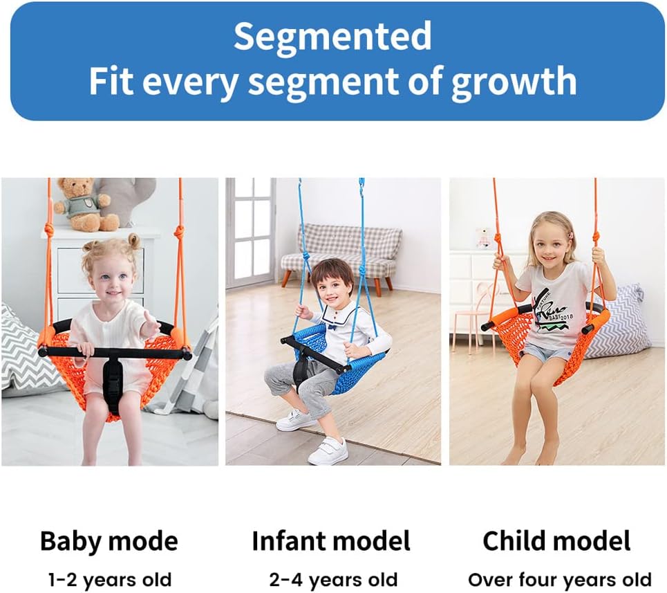Toddler Swing - 2-in-1 Adjustable Seat with Heavy-Duty Ropes | Indoor/Outdoor Use (Blue)