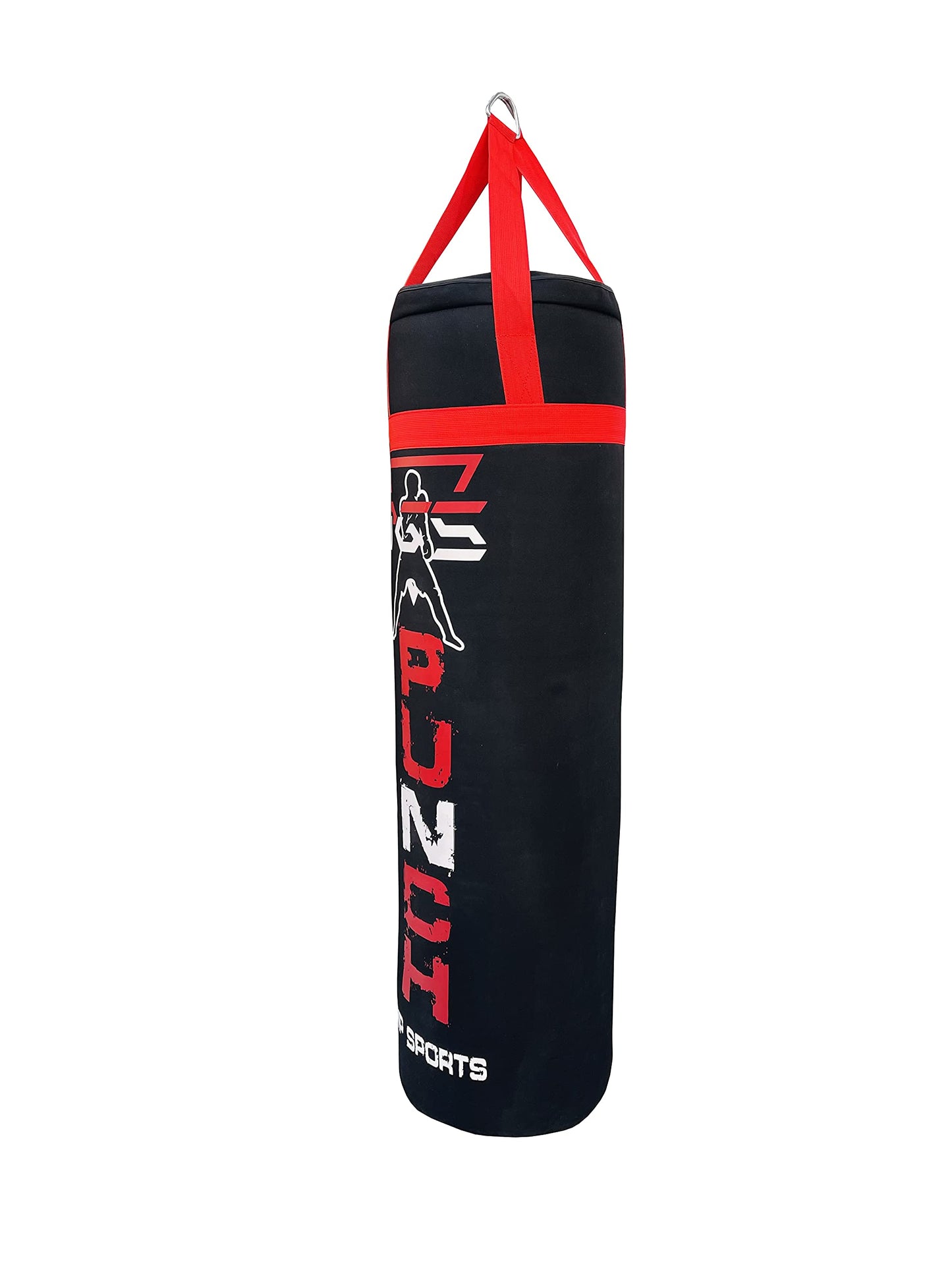 Generic PGS Punching Bag Heavy Home Gym Exercise Equipment for Muay Thai MMA Boxing Training Fitness Workout Kickboxing for Hanging Stand – Unfilled (Black Red, 4FT)