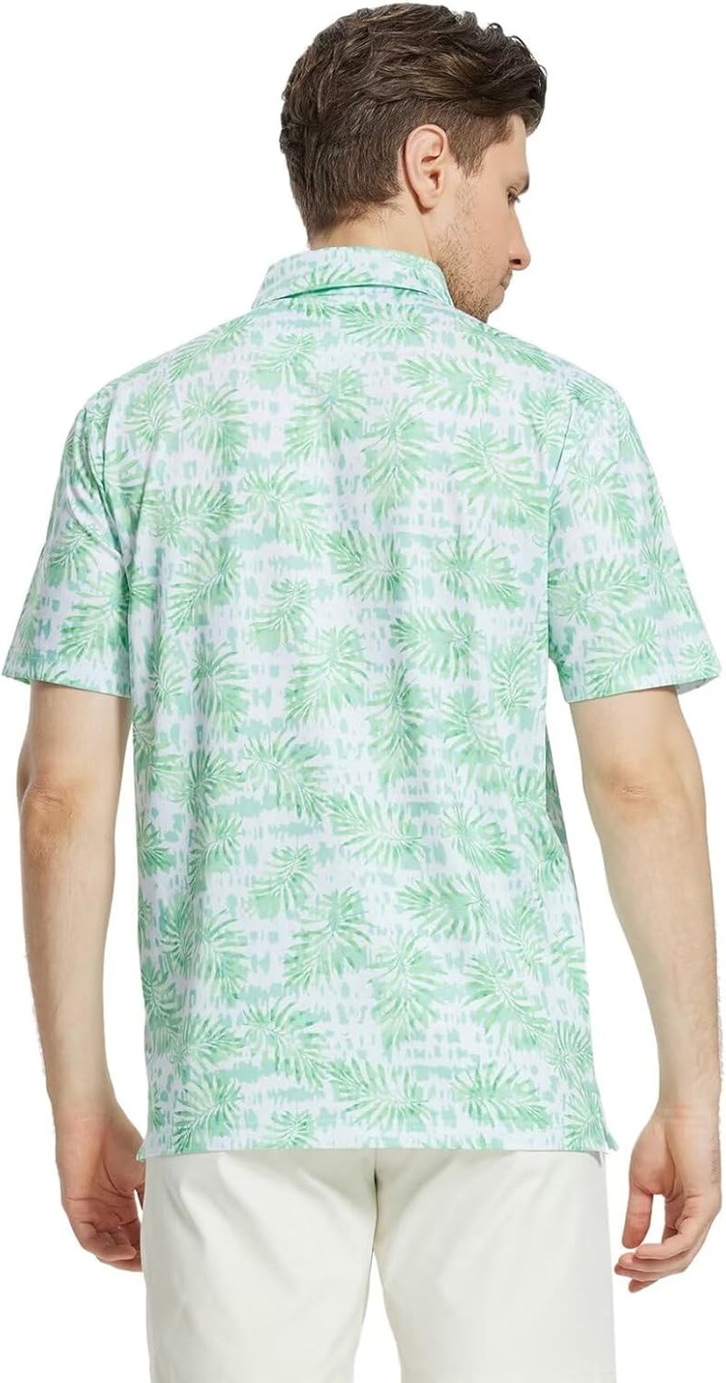 Men's Golf Polo Shirt - Short Sleeve Dry Fit Moisture-Wicking Performance | Stylish Print Patterns