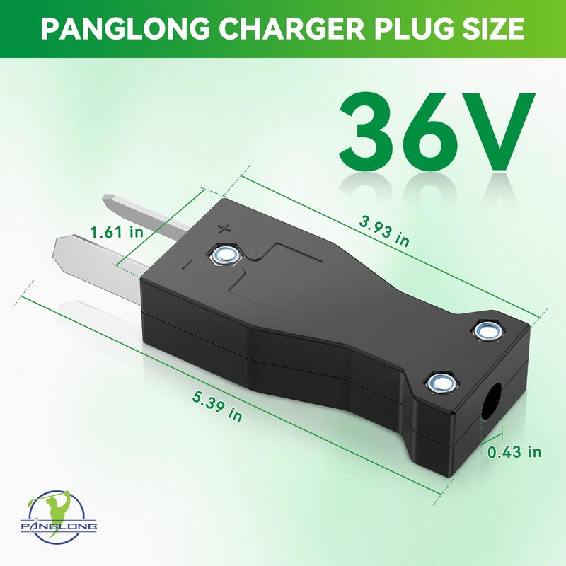 Panglong Golf Carts Crow Foot 2 Prong Charger Plug, 36V Golf Cart Club Car Charger Plug Replacement, Suitable for Yamaha and Club Car (36 Volt)