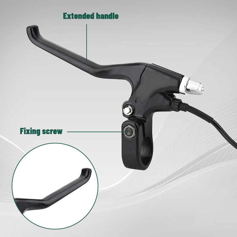 Yulatik 1 Pair 2 Wires Bike Brake Levers, 5.6 FT Durable Left & Right E Bike Bicycle Electric Brake Lever Accessories for 22.5mm Handlebar Mountain Bike, Road Bike