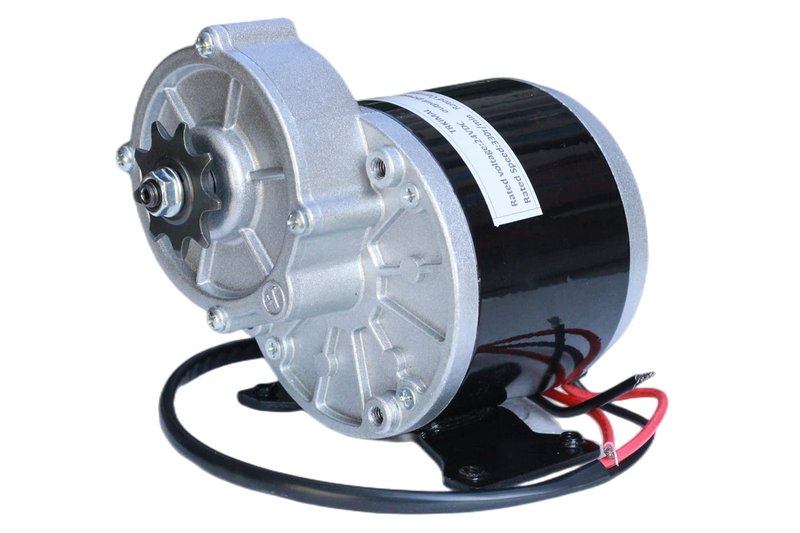 TRKIMAL 12/24 Volt DC 250W/350 Watt Gear Reduction Brushed Electric Motor with 9 Tooth Sprocket for E-Bike Mini Bikes Scooter (24V 350W)