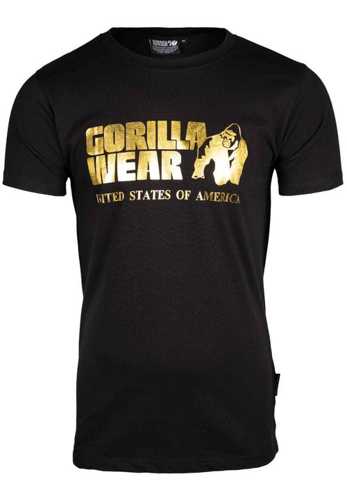 GORILLA WEAR Classic T-Shirt - Black/Gold Black/Gold S