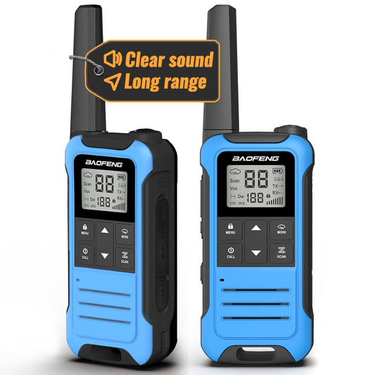 Walkie Talkies Long Range walkie Talkie for Adults with 22 Channels FRS Radio for Kids VOX Scan LCD Display with LED Flashlight for Field, Survival Biking Hiking Cruise Ship Camping (no Battery)