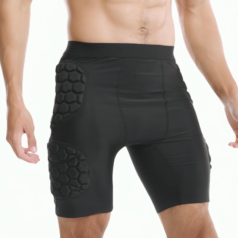 Jormino Compression Padded Shorts for Snowboarding, Skating, Skateboarding, Crash Pants with Thigh, Hip, Butt Pads L