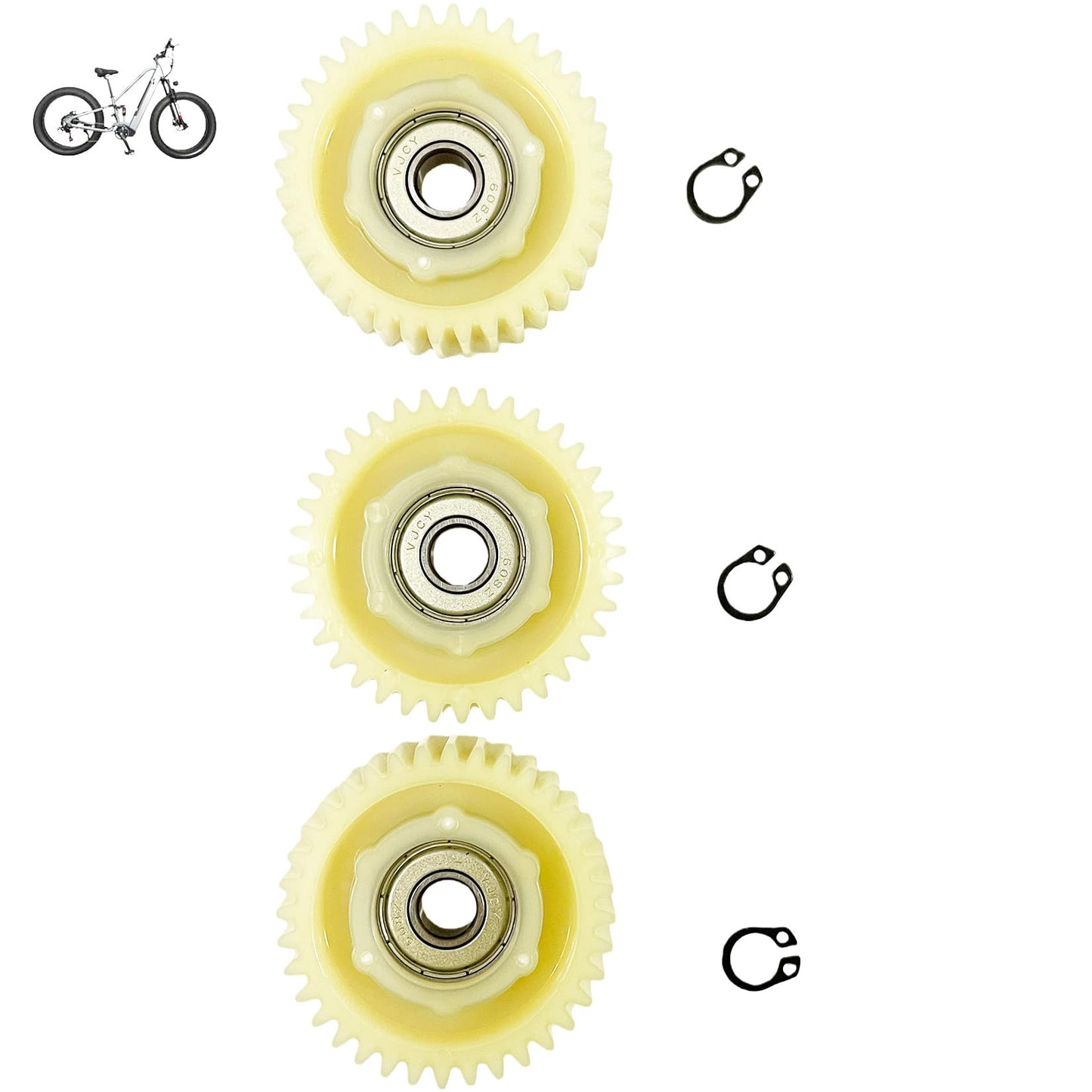 Planetary Gear 36t Nylon Planetary Gear (3-Pack) 47.5mm Left-Outlet Hub Motor with Preloaded Bearings 500w-1000w Motor Design Suitable for E-Mountain Bikes/Fat Bikes/Scooters (3-Pack)