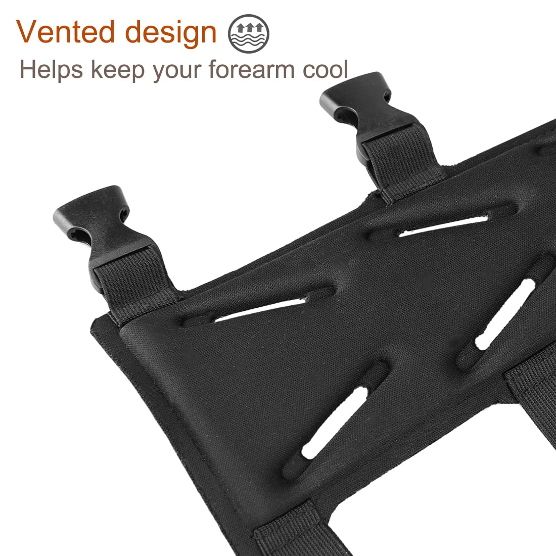 KRATARC Archery Arm Guard Adjustable 3-Strap Accessory Lightweight Hunting Target Practive Adult Unisex (Black, Length 9'')