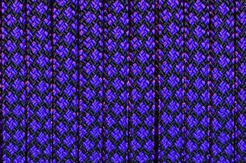550 lb Paracord - Durable Tactical Parachute Cord for Crafting, DIY, Camping | Acid Purple Diamonds, 50 Feet