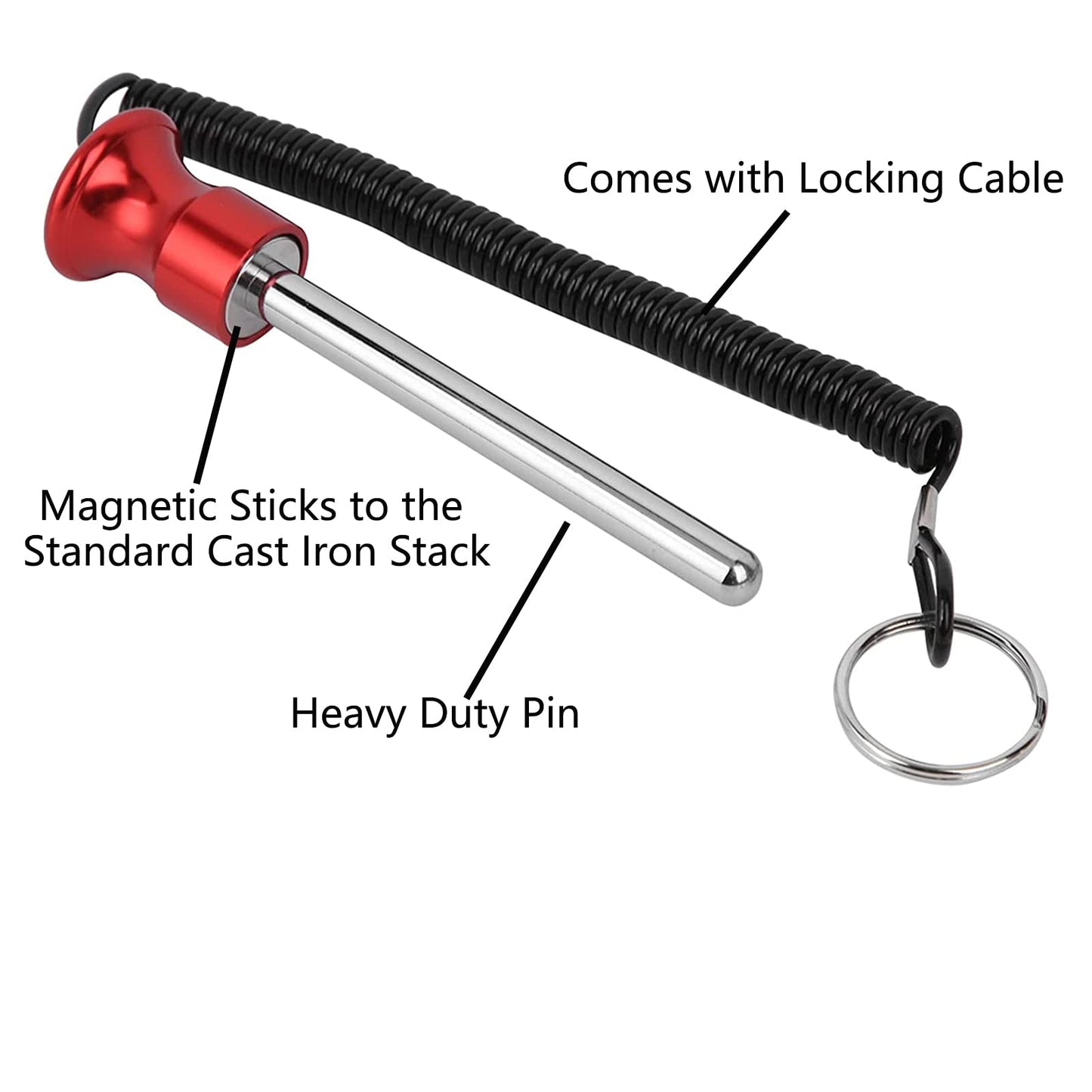 Watris Veiyi Weight Stack Pin, Magnetic Weight Pin, Automatic Drop Set Pins Gym, Weight Machine Pin with Pull Rope, Strength Training Equipment Replacement Weight Pins for Weight Stack Machine