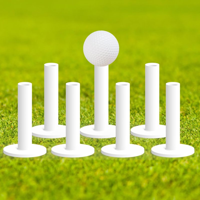 KITAINE Rubber Driving Range Golf Tees - 7 Pack Premium Rubber Tees for Indoor Outdoor Practice Mat (3 1/4")