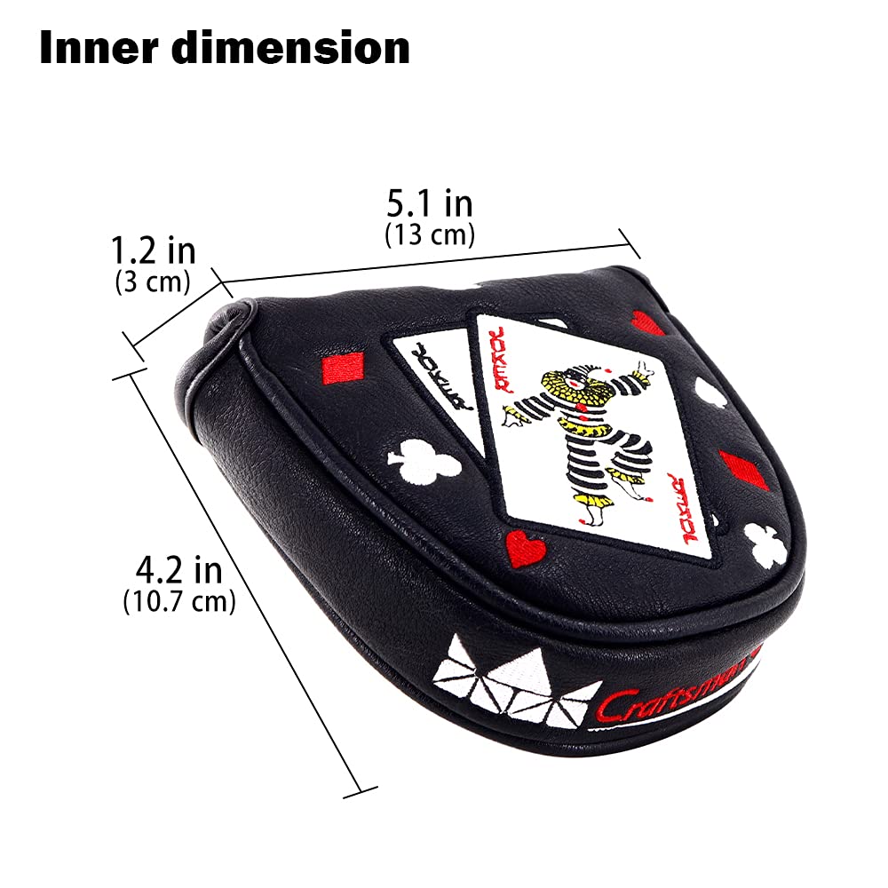 Craftsman Golf Joker Poker Game Clown Mallet Putter Cover Headcover