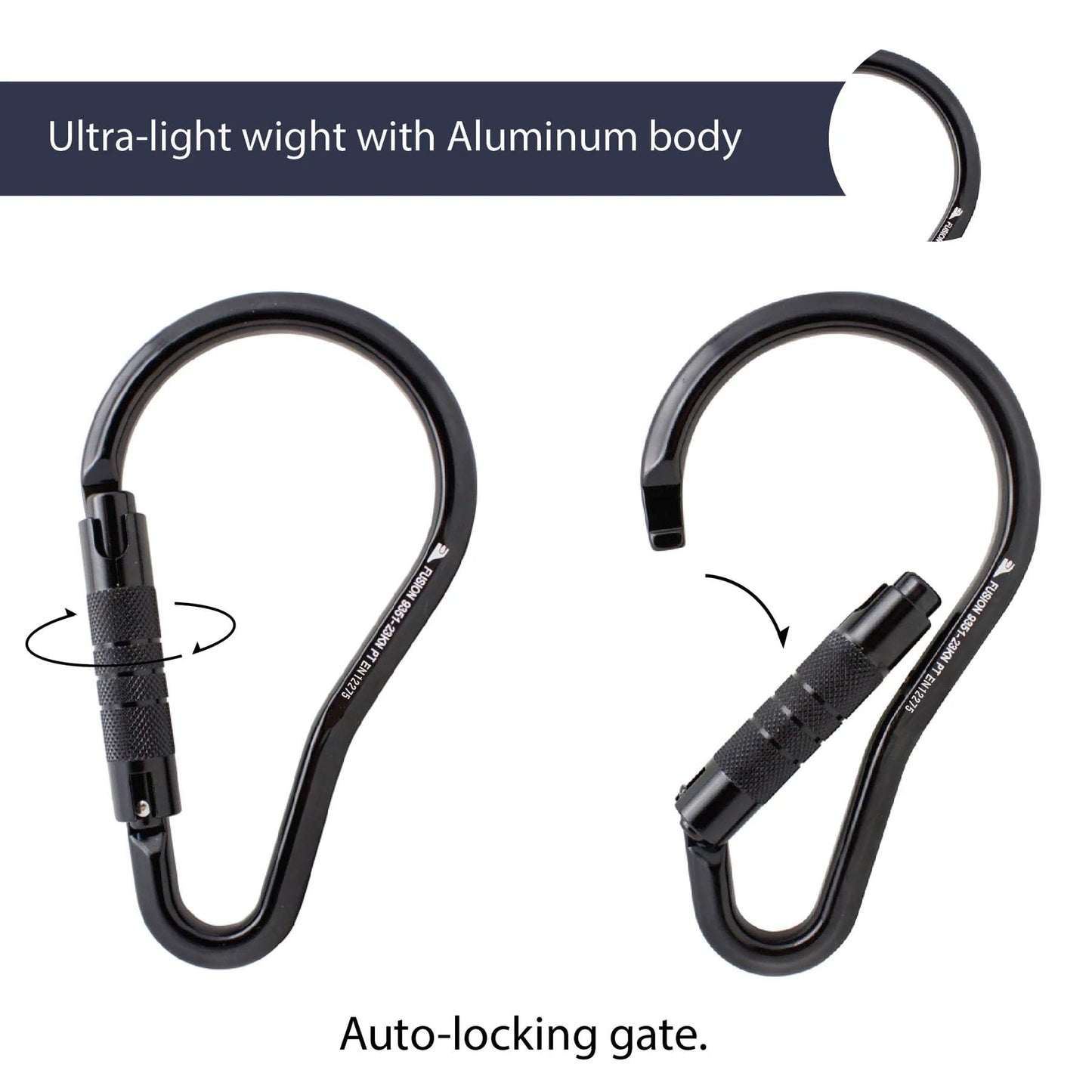 Fusion Climb Prima Alumn Auto Lock Ladder Hook Carabiner