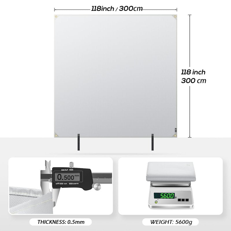 FLASLD Fireproof Lithium Battery Cover, Fastest & Simplest Way to Isolate and Extinguish Small Fires, Fire Blanket for E-Scooter and E-Bike (118×118 inch - Grey)