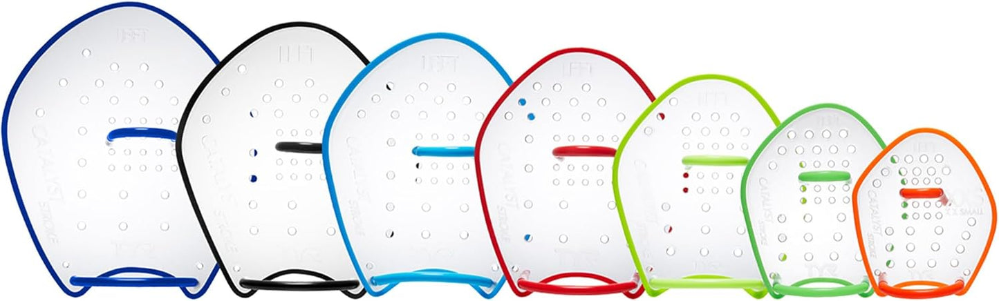 TYR Catalyst Stroke Swim Paddles - Durable Training Hand Fins for Strength & Technique | Adult Size