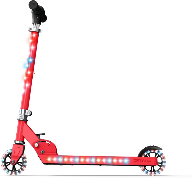 Jetson Jupiter Kids Light-Up Kick Scooter - Adjustable Handlebar, LED Lights, Easy-Folding Design | Ages 5+