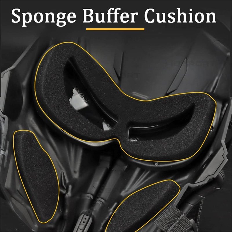 Airsoft Skull Mask Balaclava, Full Face Protective Paintball GearWith GogglesAdjustable HalloweenCosplay Skull Mask 21*12*23cm
