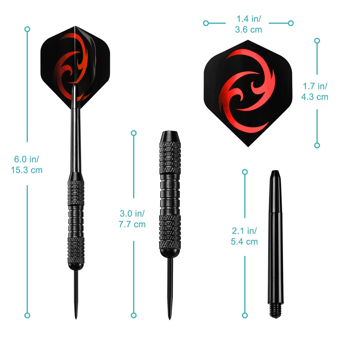 Accmor Darts Metal Tip Set, 12 Pack Steel Tip Darts Darts Set, 24 Grams Professional Metal Darts