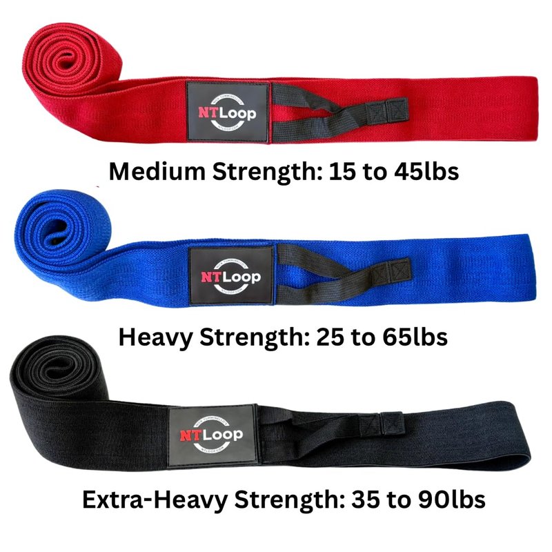 NT Loop Long Fabric Resistance Band with Door Anchor - Full Body Resistance Band for Working Out and Physical Therapy - Medium Strength Exercise Band