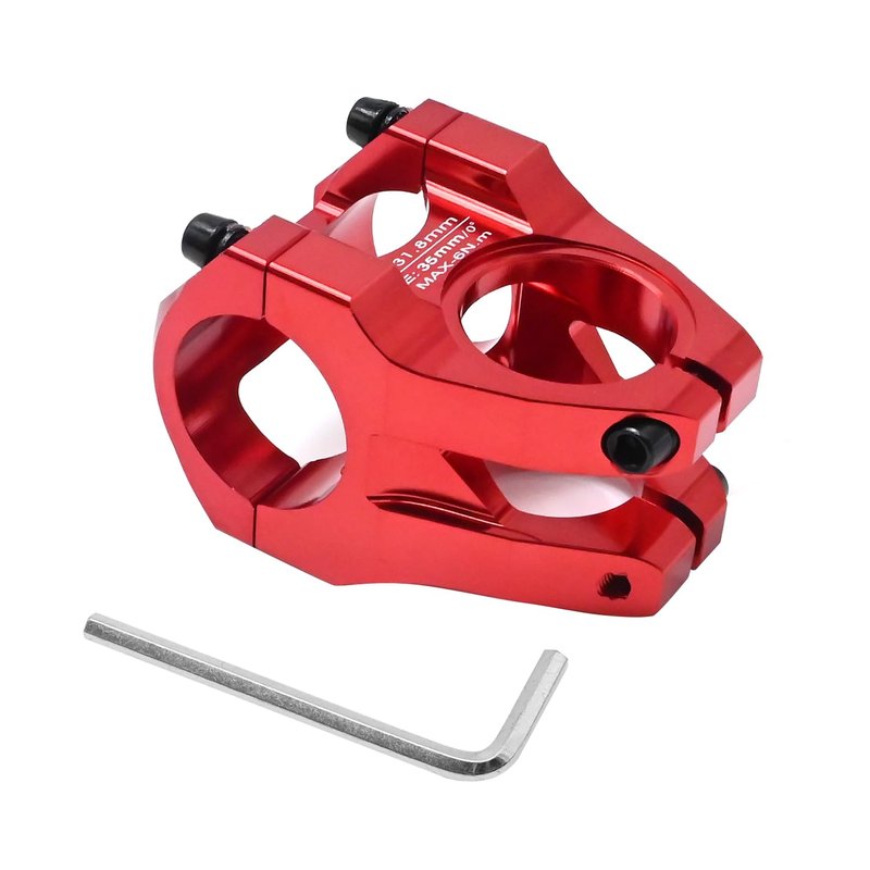 Anxingo Stem 35mm Short Riser Handlebar Aluminum Alloy 31.8 * 28.6mm for MTB Mountain Bike Road Bike Stem Bicycle Stem BMX Stem (Red)