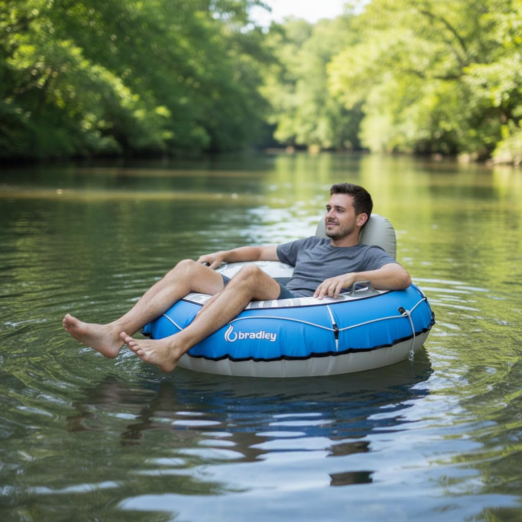 Bradley Heavy Duty River Tube Cover Only – Made in USA – Fits Intex River Run I & Most 53” Inflatable River Tubes – Commercial Grade Canvas Float Cover for River Floating & Rafting